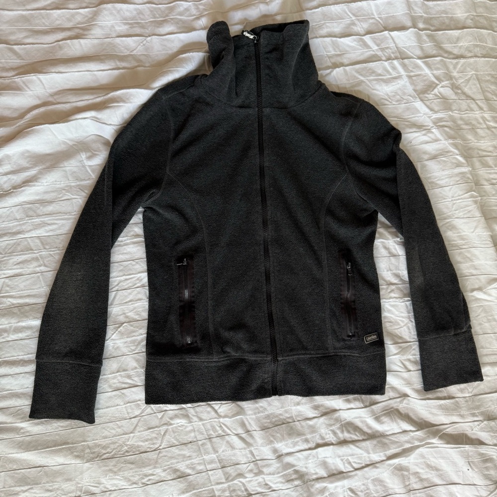 Calvin Klein Performance Women’s Dark Gray Zip Up Jacket With Pockets Fleece